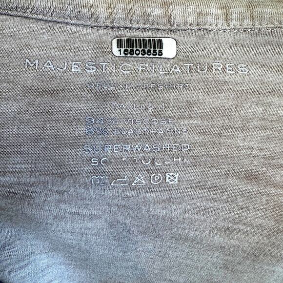 Majestic Filatures Cream Oversized Polo Top LARGE Knit Basic Soft Designer $195 - Picture 10 of 10